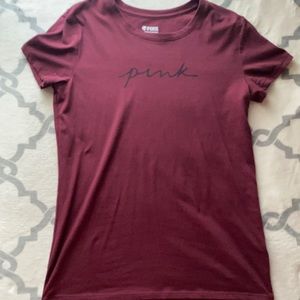 VS PINK logo maroon shirt